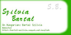 szilvia bartal business card